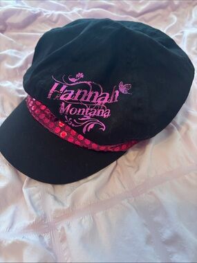 Hannah Montana Black and Pink Cadet Style Hat